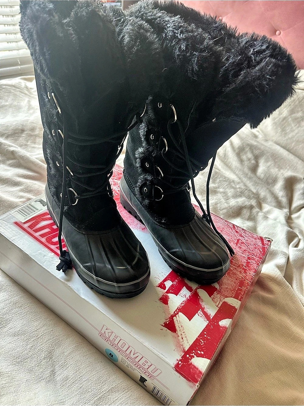 Khombu Nordic Boot Nordic Winter Boots Black US 8 Like New